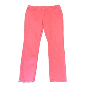 Canyon River Blues 16 coral pink floral pattern‎ mid rise straight jeans